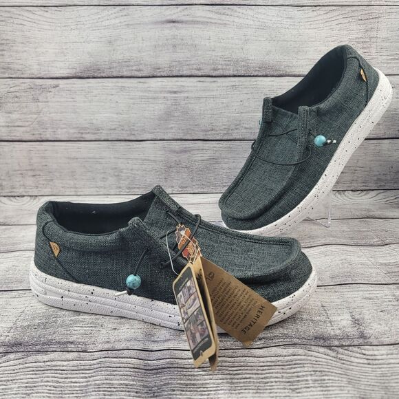 Lamo Shoes - Lamo Canvas Slip-on Comfort Shoes Black/Gray Women's 9